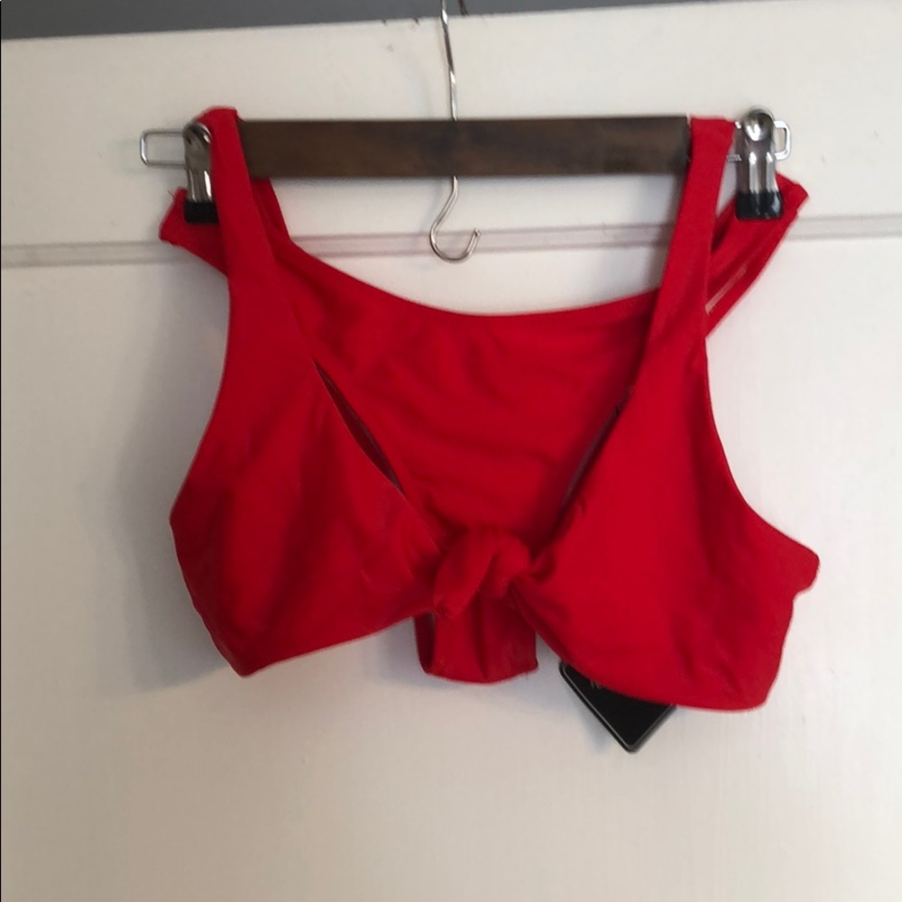 Zaful Red Tie-front Bikini Set
